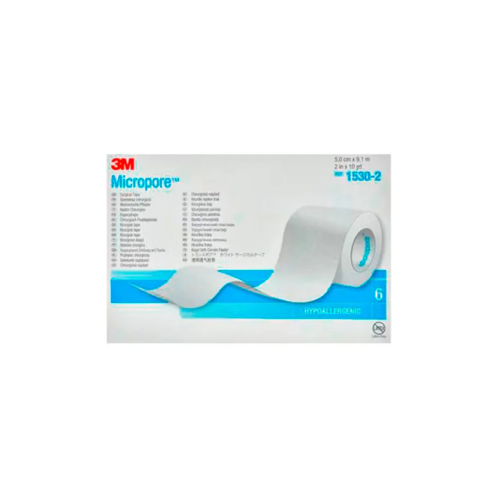 Micropore M3 Fikseringstape 5 cm x 9 m - 6 stk.
