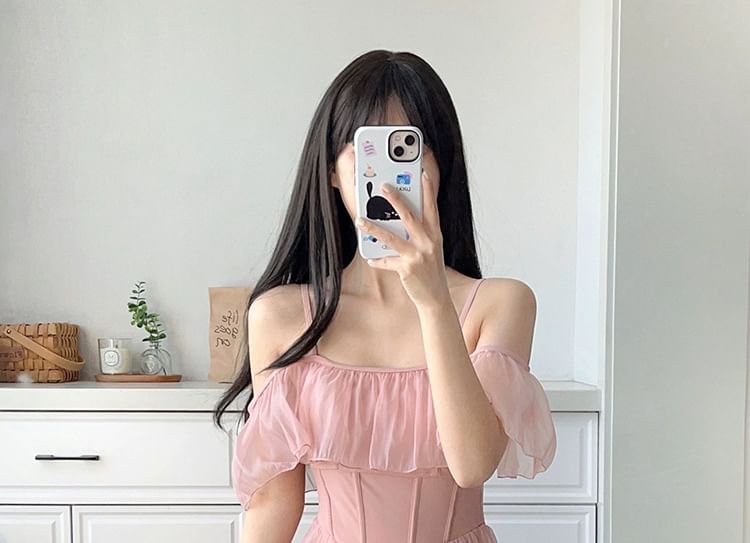 Kansen - Off-Shoulder zwemjurk