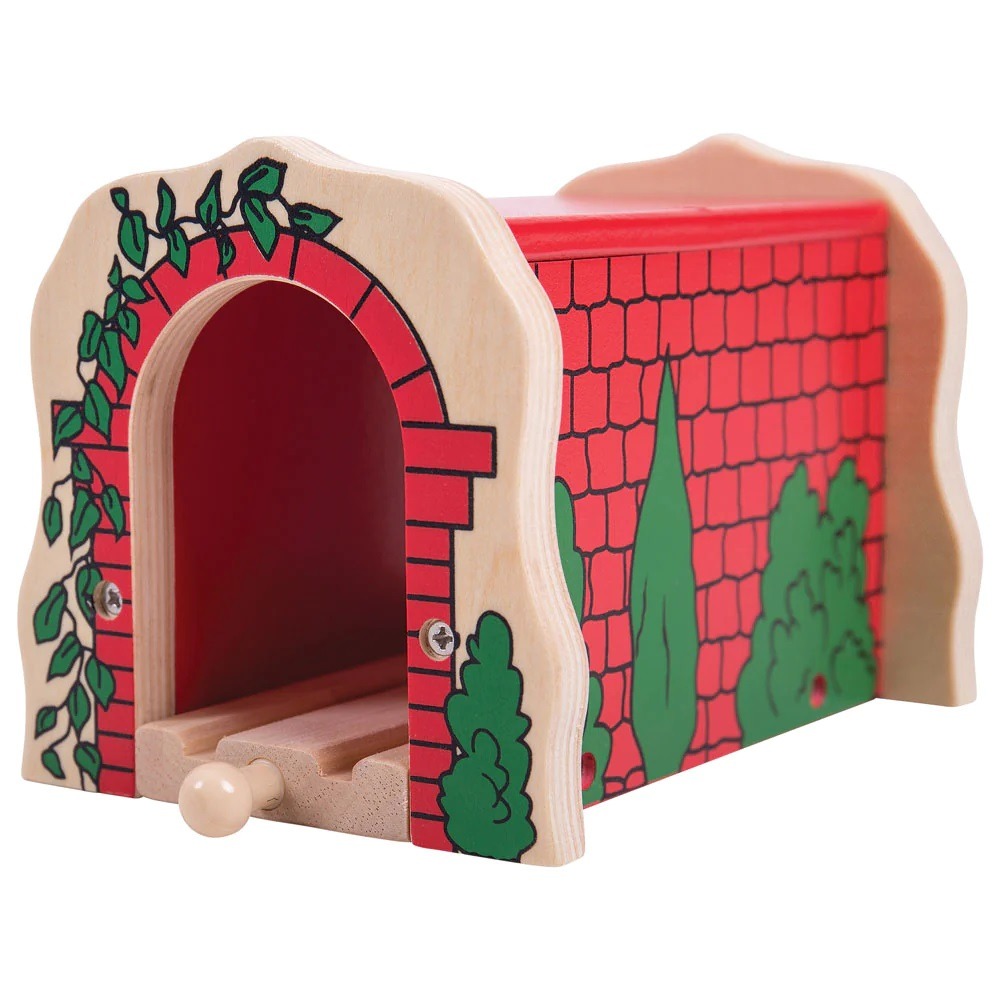 Tunnel de briques rouges en bois
