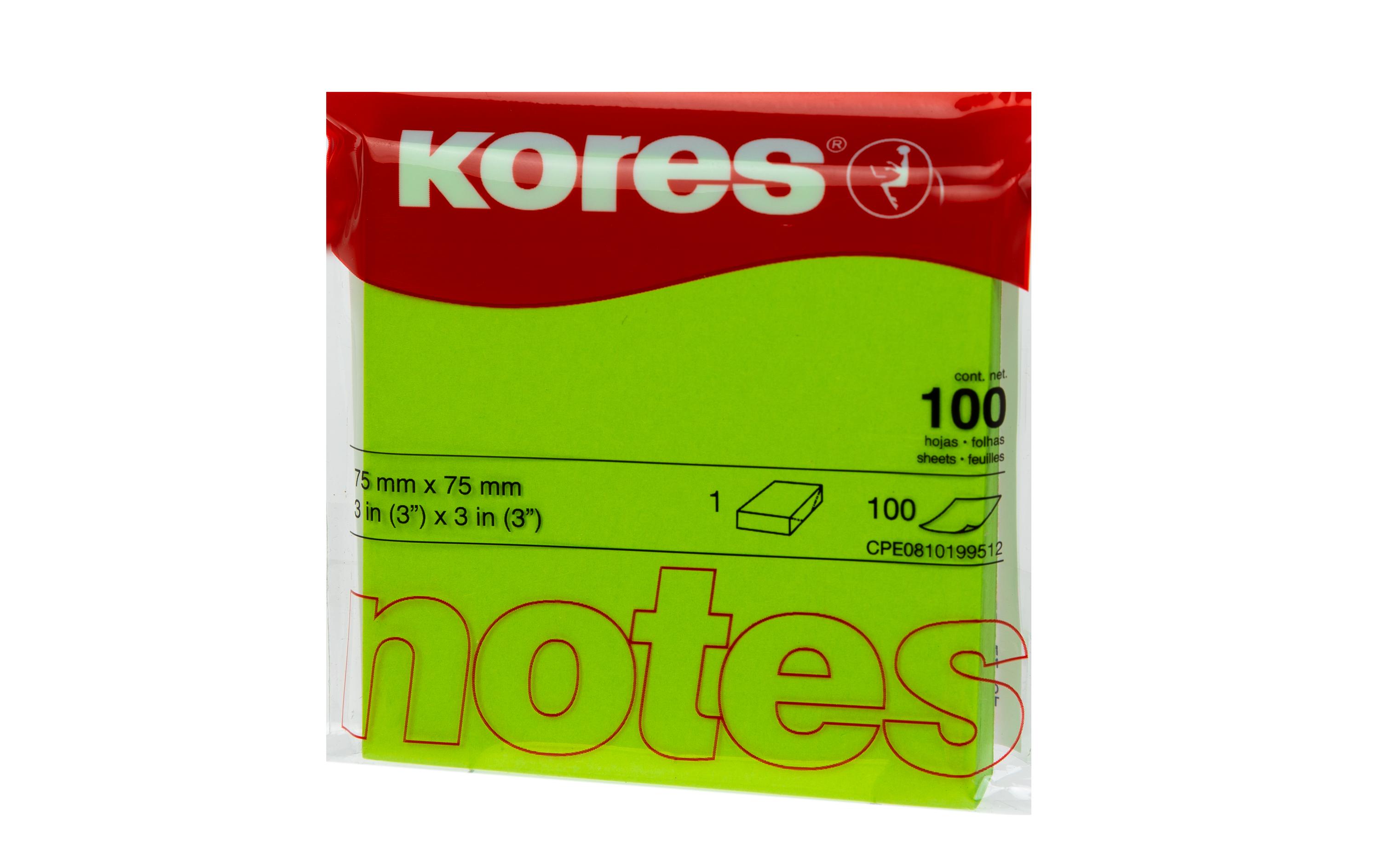 Notizzettel 7.5 x 7.5 cm, NeongrünNeonfarbene Haftnotizen