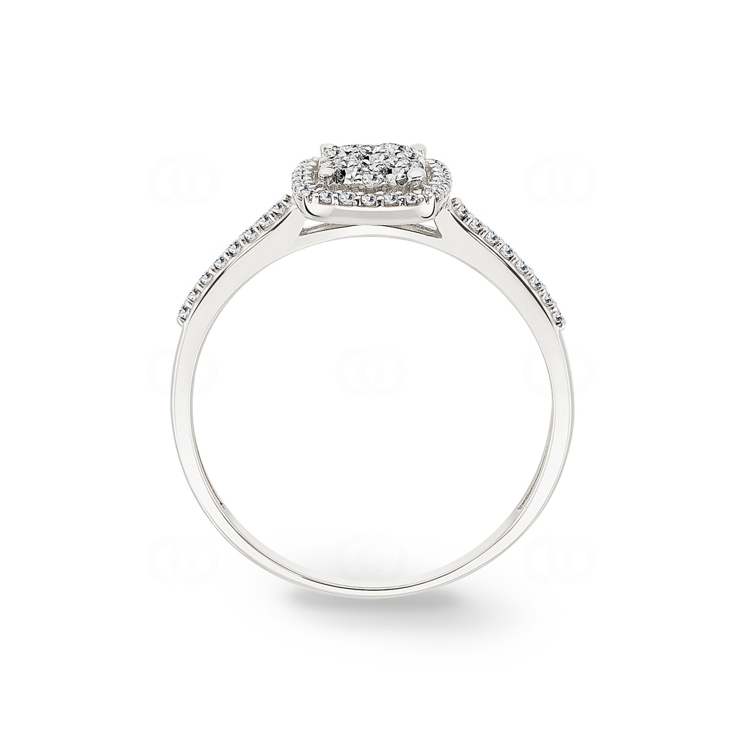 Damenring 750/18 K Weissgold mit Diamanten 0.30ct H/si