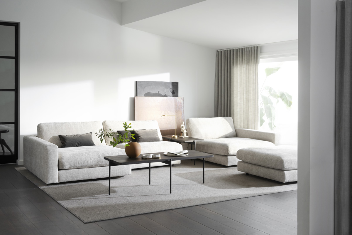 Modulair bankelement Duncan - 112 cm Lichtgrijs/beige