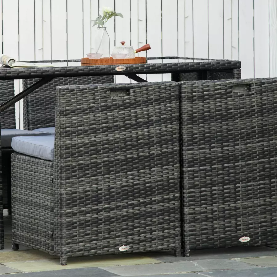 Outsunny Gartenmöbel Set mit kompaktem Design grau