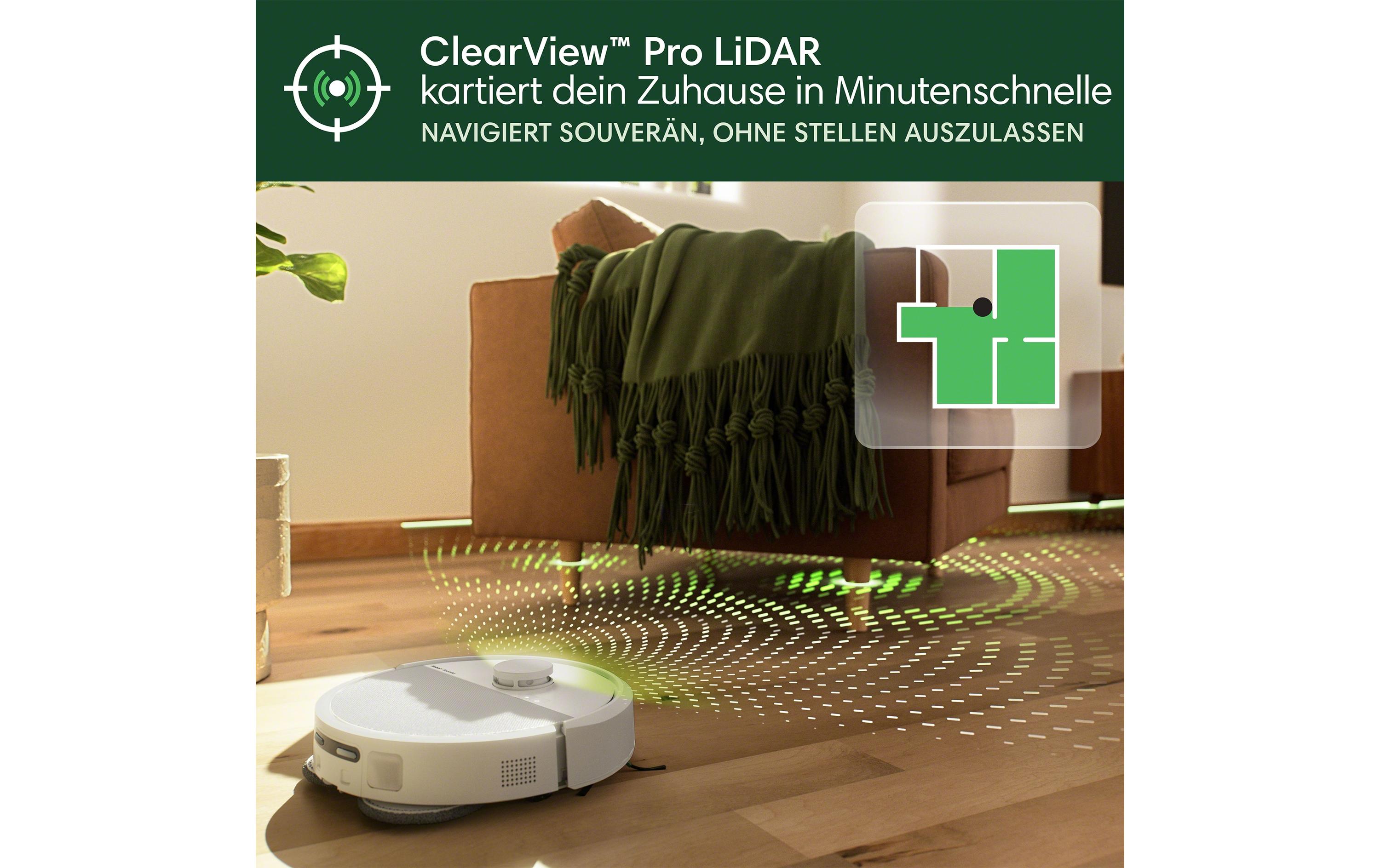 Saug- und Wischroboter Roomba Plus 505 Combo + AutoWash Dock<br>Der Saugwischroboter mit ausfahrbaren Wischpads für eine verbesserte Kantenreinigung