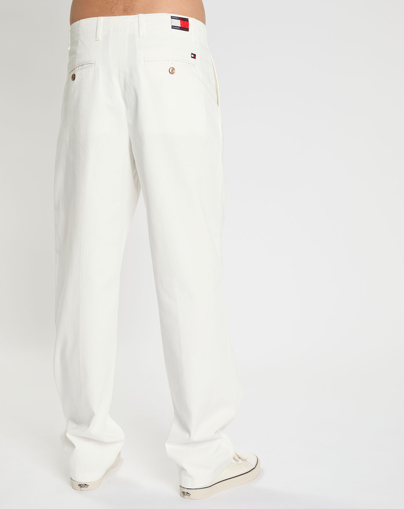 Tommy Hilfiger Pantalon large Shawn écru