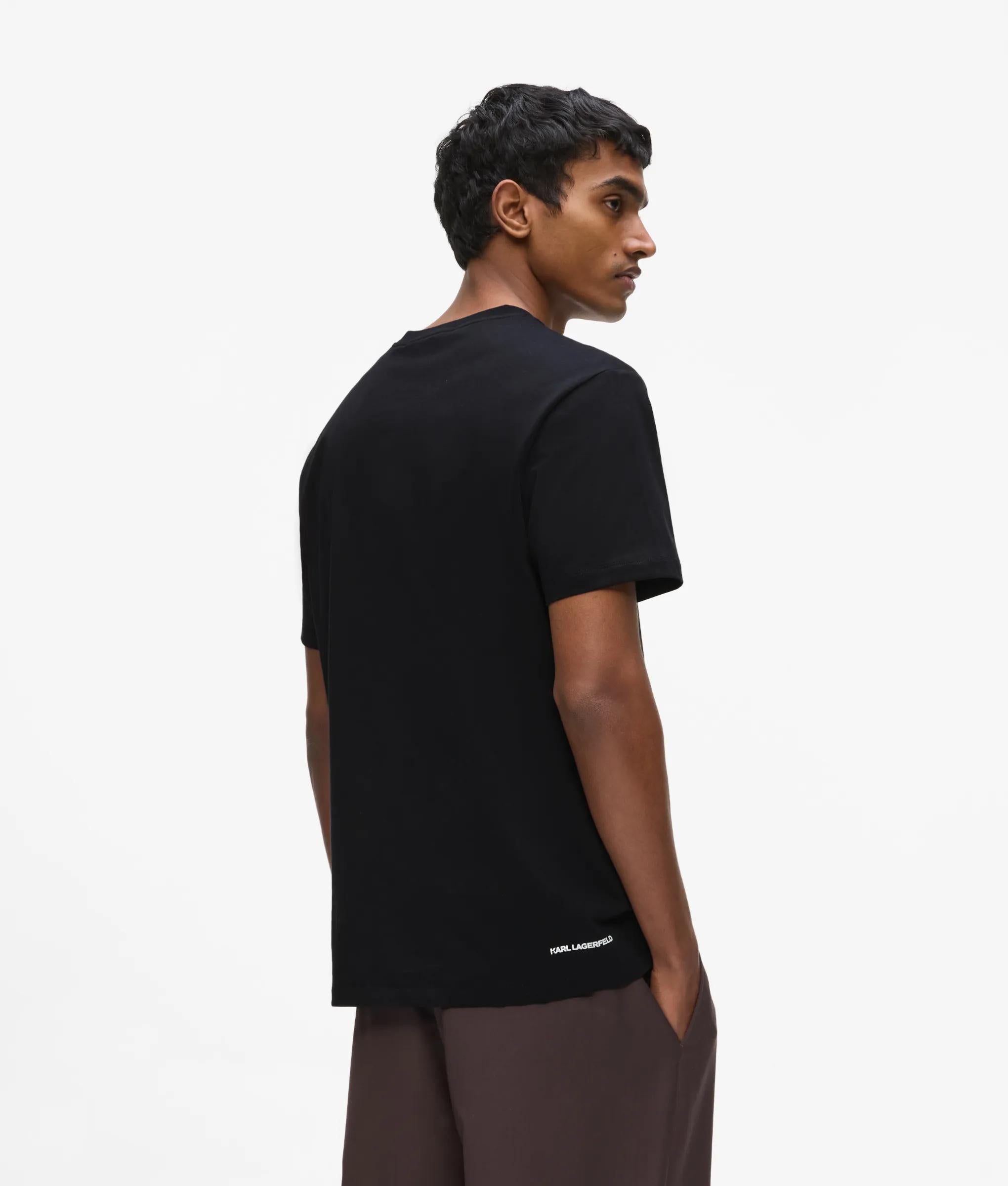 T-shirt met V-hals en logo