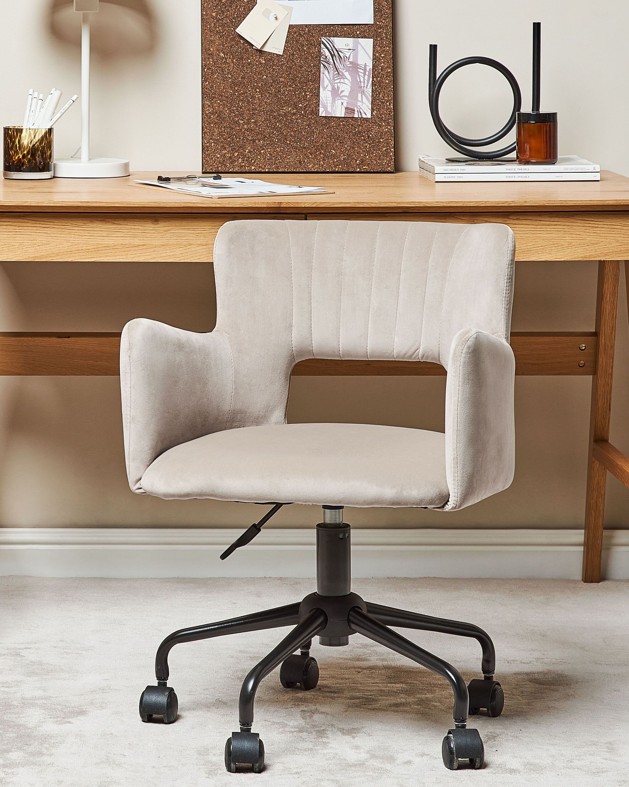 Bureaustoel SANILAC II Fluweel Taupe