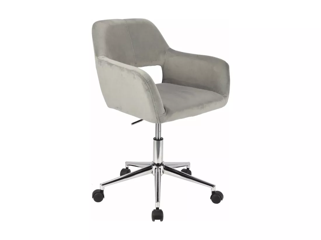 Chaise pivotante JILL réglable en hauteur avec accoudoirs et roulettes