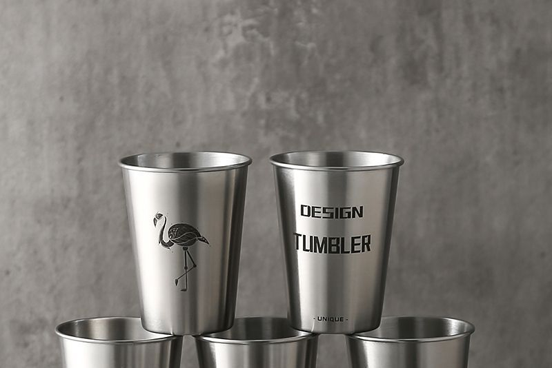 Hashi - Bedrukte drinkbeker van roestvrij staal