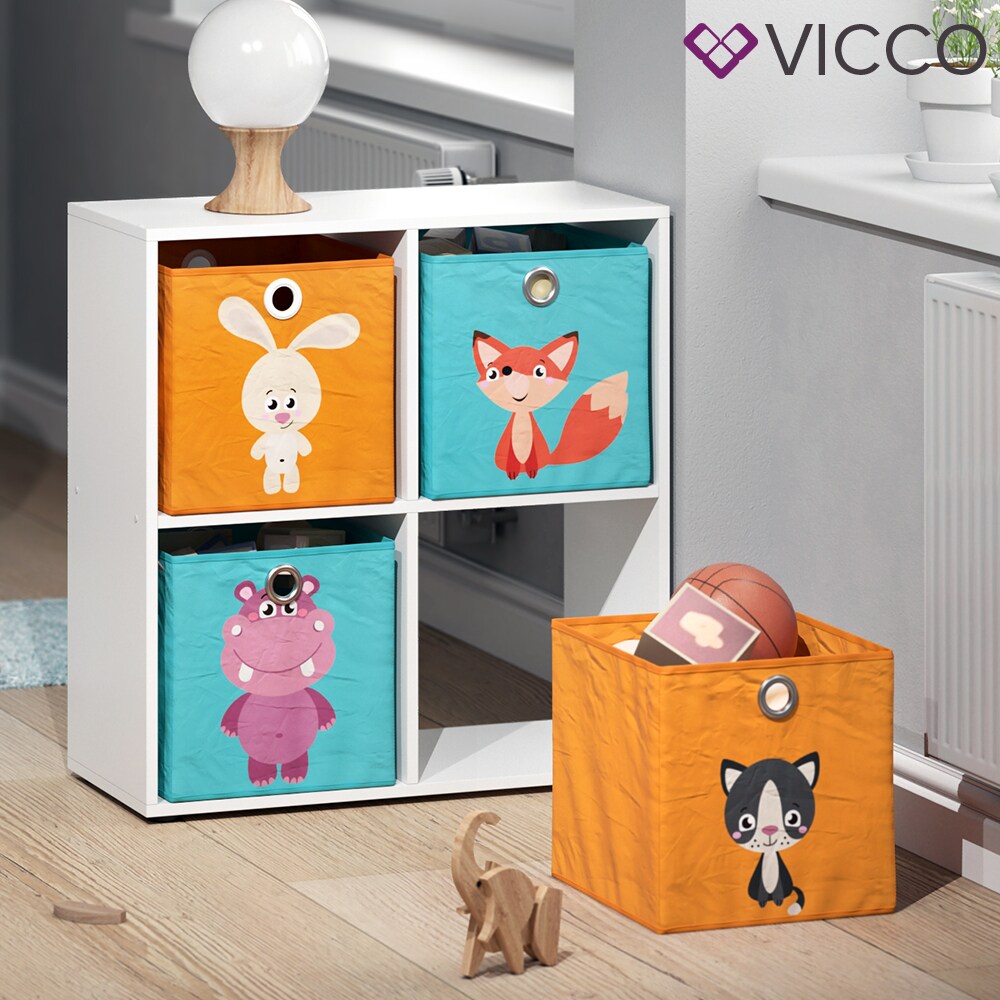 VICCO 2er Set Faltbox 30x30 cm Kinder Faltkiste Aufbewahrungsbox Regalkorb
