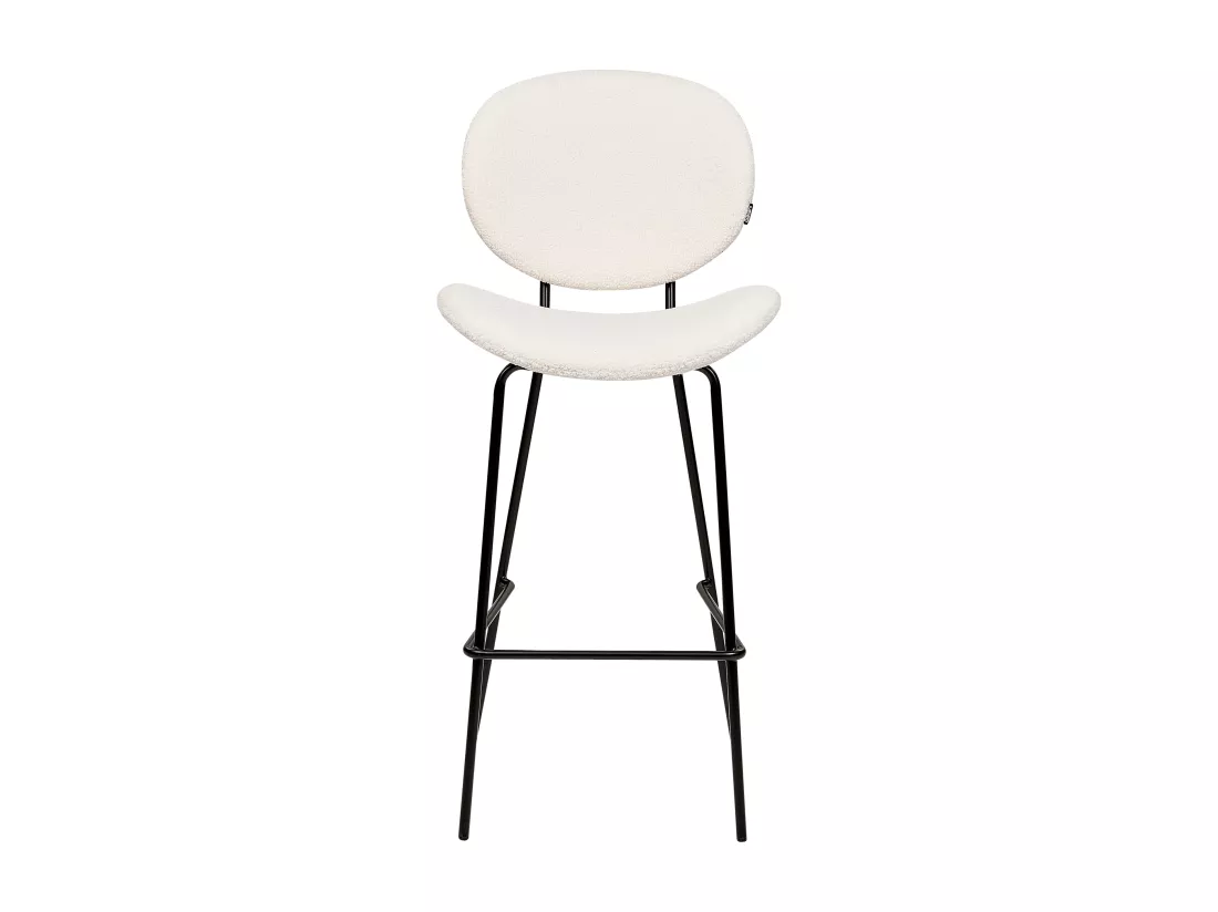 Lot de 2 chaises de bar LUANA Bouclé Blanc