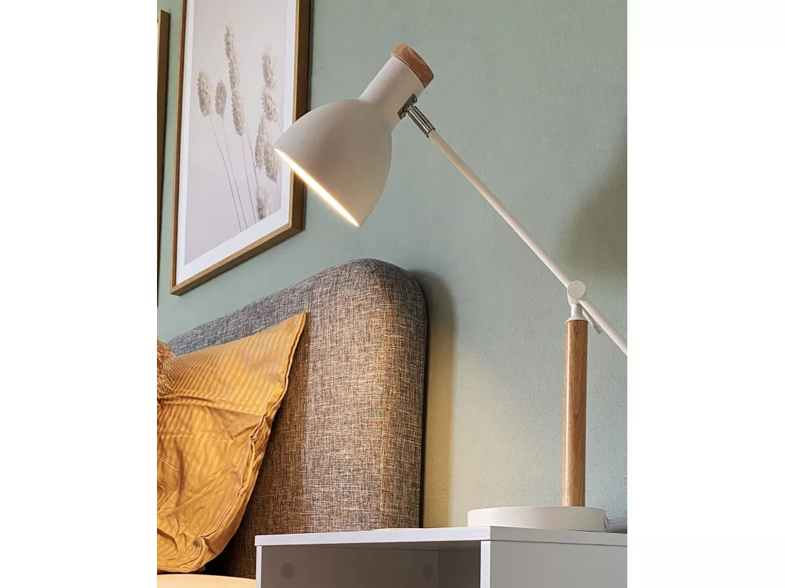 Lampe de bureau PECKOS Réglable Métal Blanc