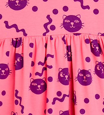 Mini Rodini Kleid - Squiggly Cats AOP - Pink