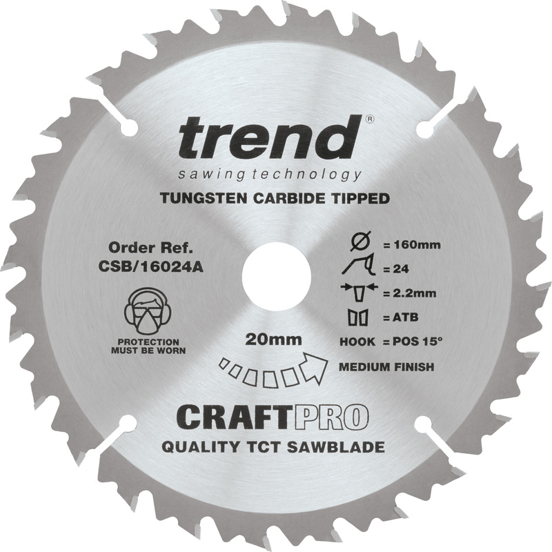 Trend cirkelzaagblad 160x20mm 24T