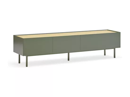 Arista - Meuble TV en bois 1 porte 2 tiroirs L180cm : Couleur - Vert amande