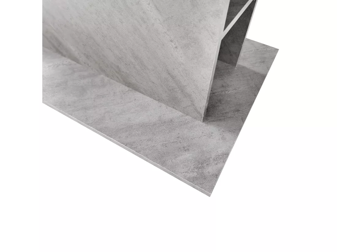 Table à manger extensible 4 à 6 couverts avec rangement - L130xW70xH75cm - Panneau de particules - Gris