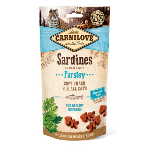 Biscoitos macios para gatos Carnilove com sardinha e salsa