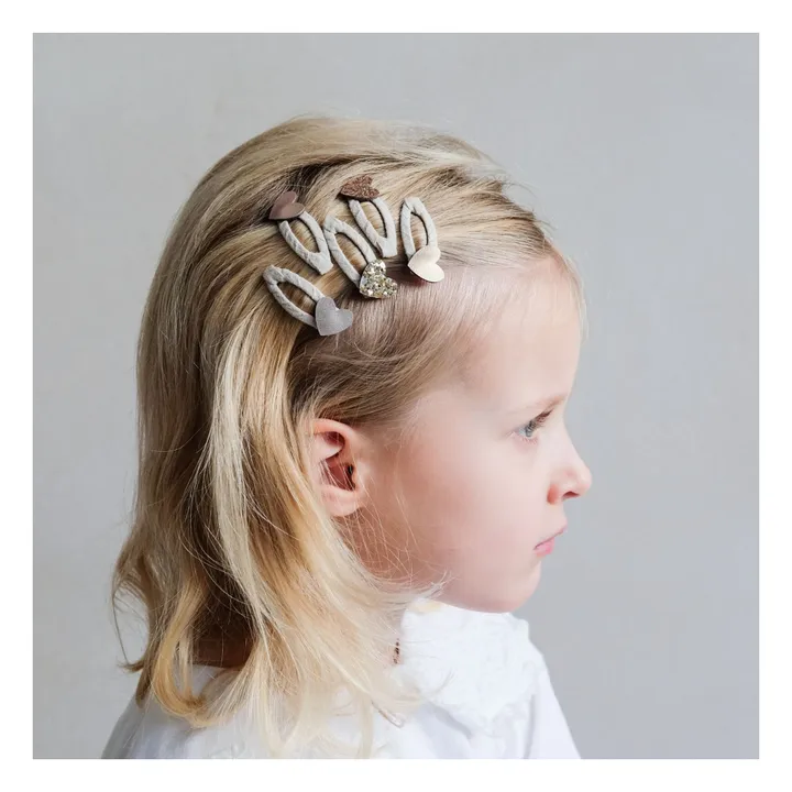 Mimi & Lula Lot 5 Mini Barrettes Hearts | Rose