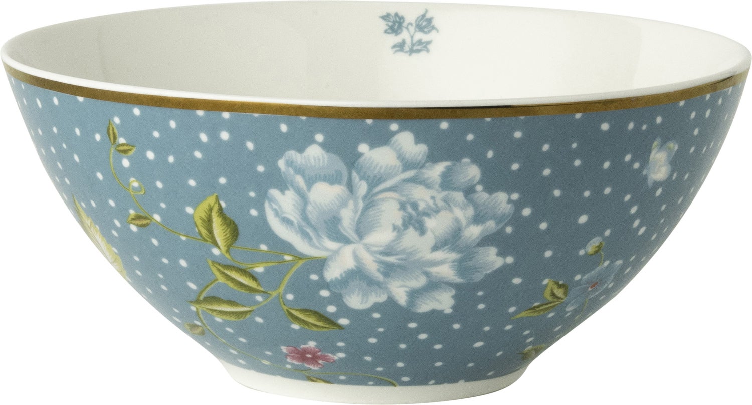Laura Ashley schaal Seaspray Uni blauw D 16,4 H 7,5 cm