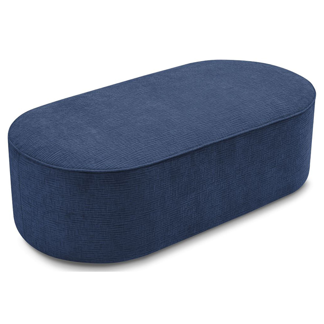 Bobochic Pouf pour canapé modulable Rousseau texturé bleu foncé - 140x70x45 cm