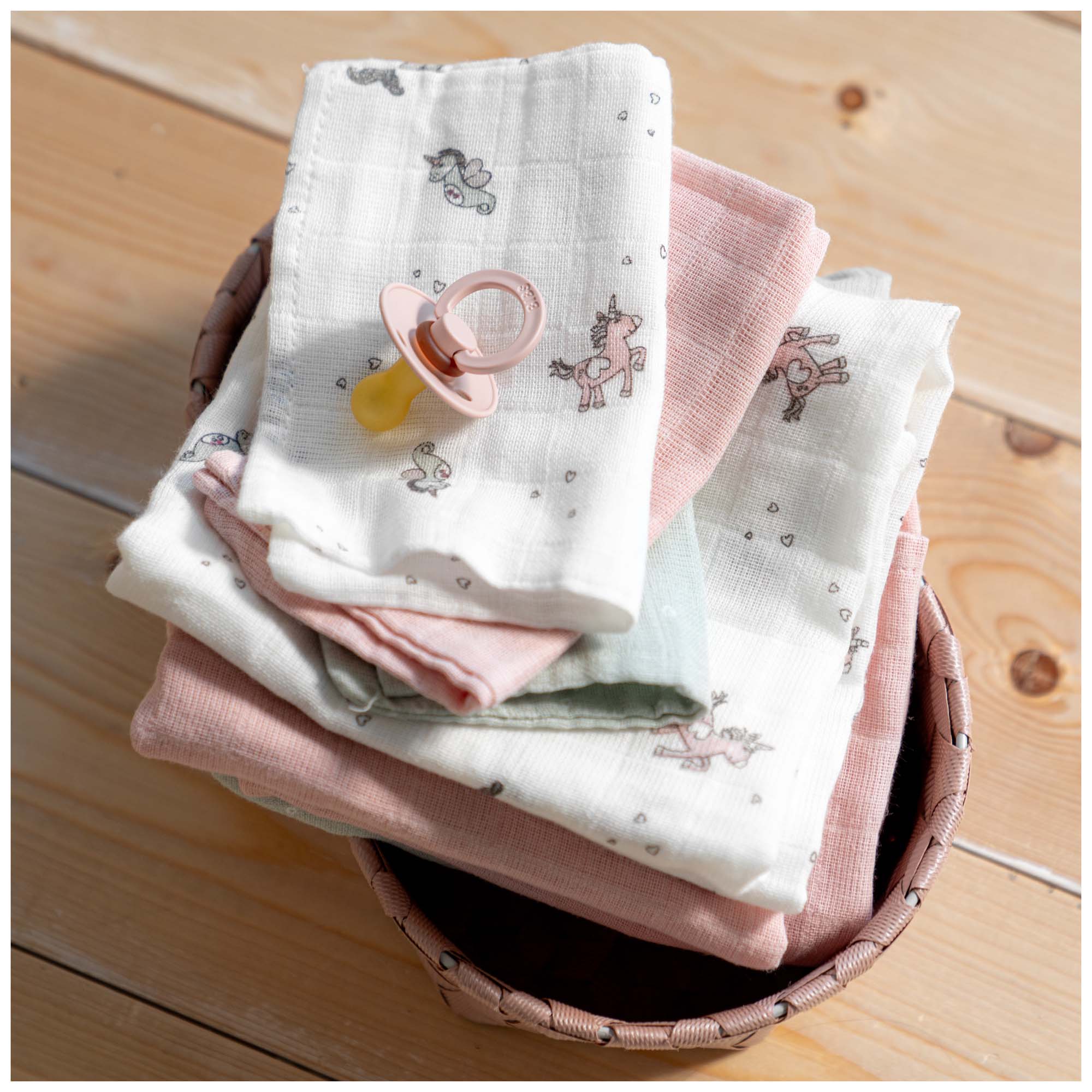 Prénatal hydrofiel washand Fairytale 3 stuks  roze