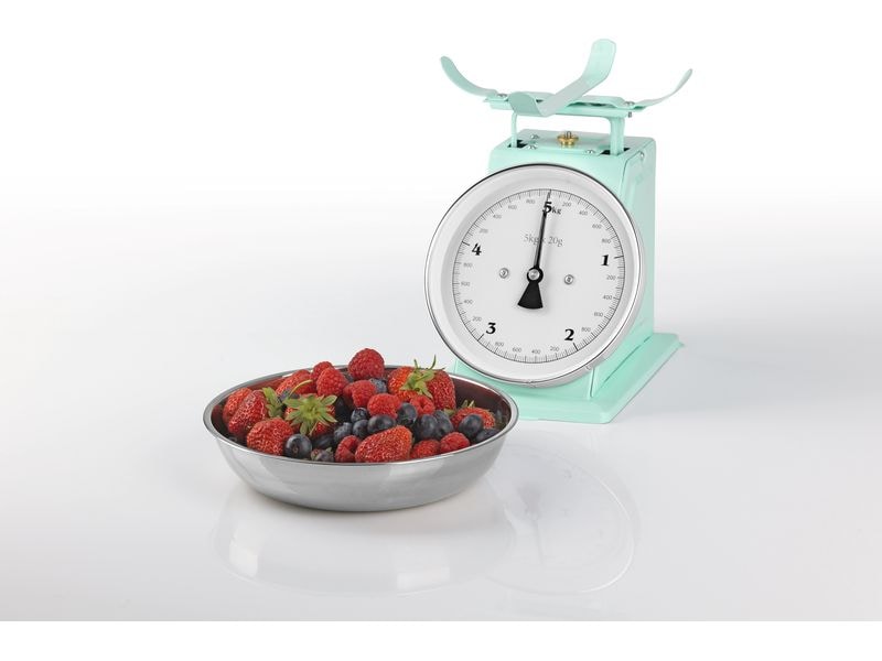 GOURMETmaxx Küchenwaage 5 kg, 20g-Schritte, Edelstahl Mechanische Küchen-Waage mit Rührschüssel