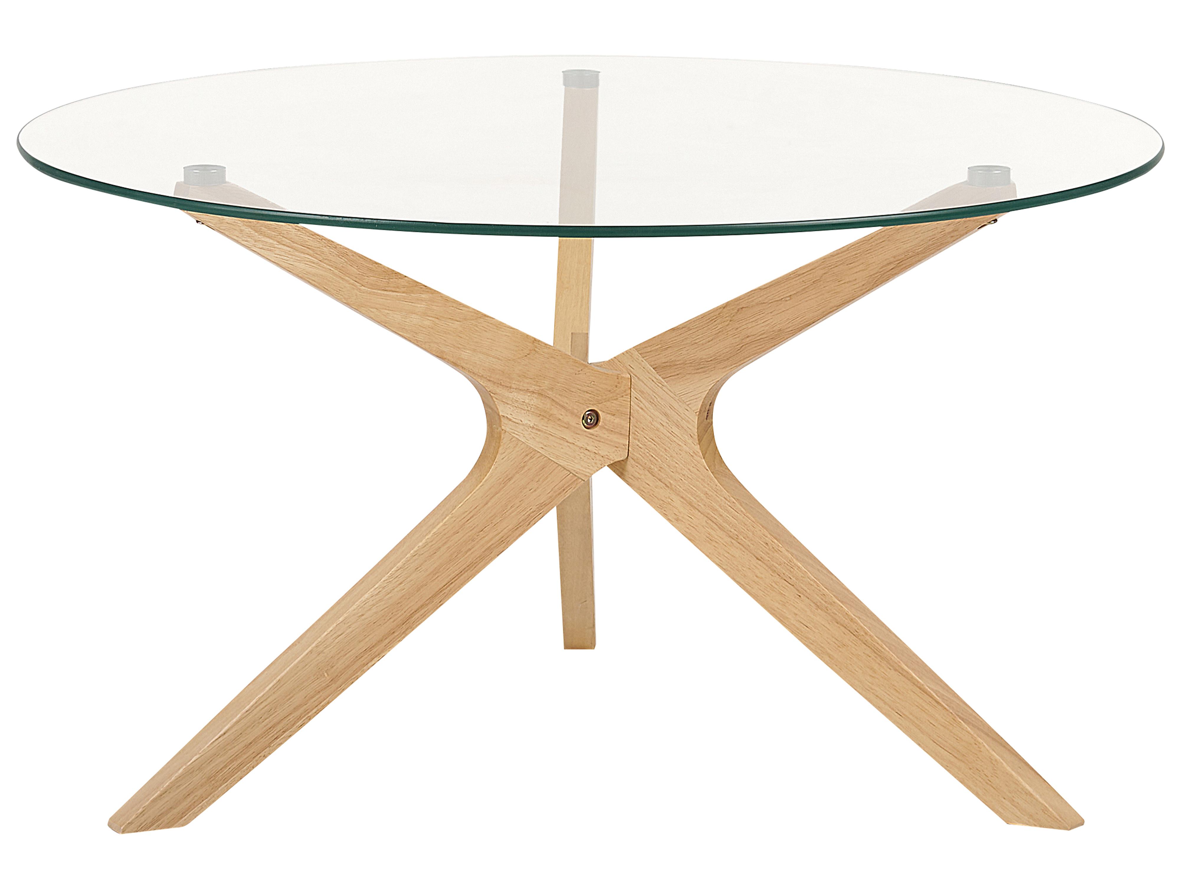 Set van 2 salontafels VALLEY Veiligheidsglas Lichtbruin