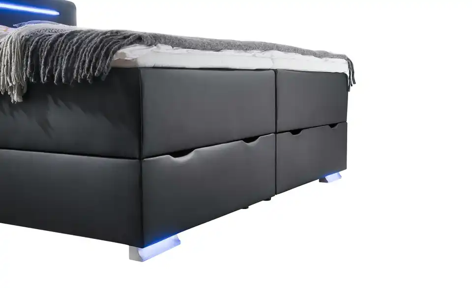 Boxspringbett Las Vegas II Schwarz 180 cm