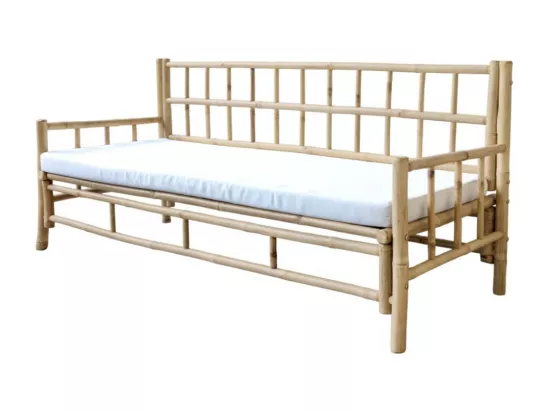 Canapé en bambou avec coussins marron 176 x 72 X 80 cm