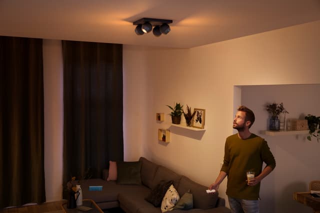 Philips Hue Buckram spotlys 4x5W (sort)