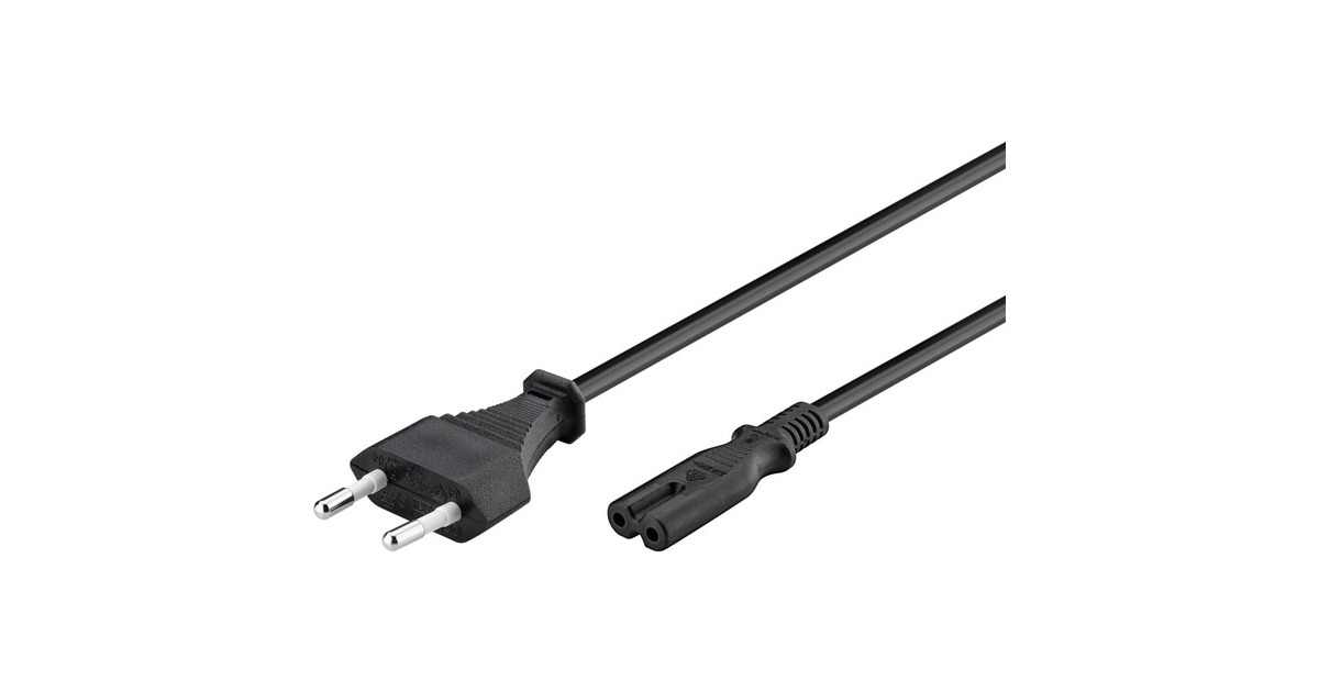 goobayEurostekker > C7 kabel  (Zwart, 1,8  meter)