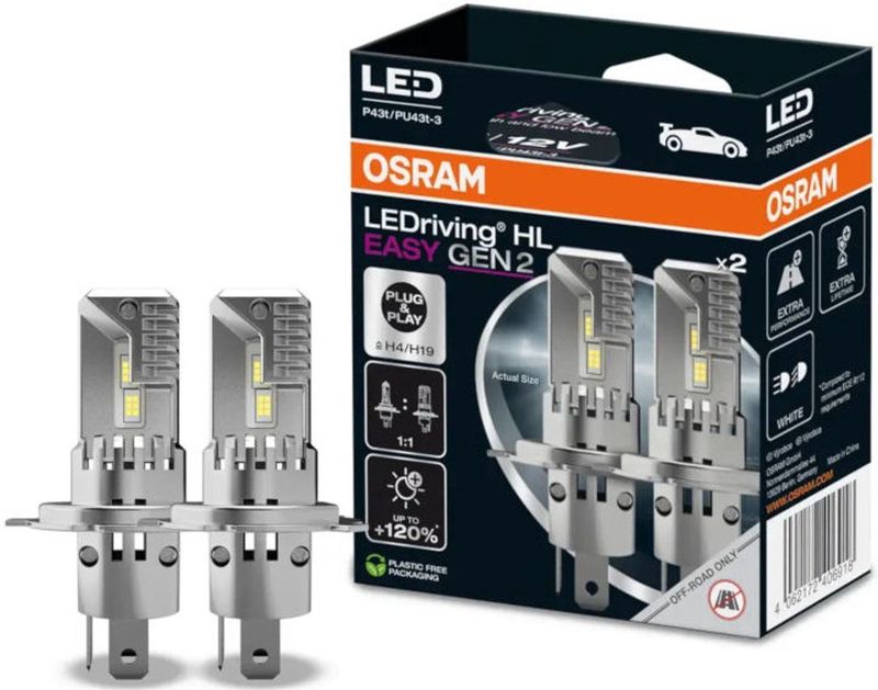 Osram - 64193DWESY2-2HB - LEDriving HL EASY GEN2 H4/H19 - Set van 2 Bulbs