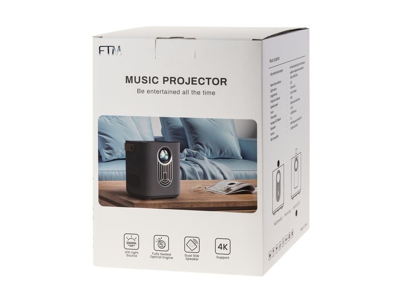 FTM Projektor Pro Kleiner, portabler Beamer, Full-HD