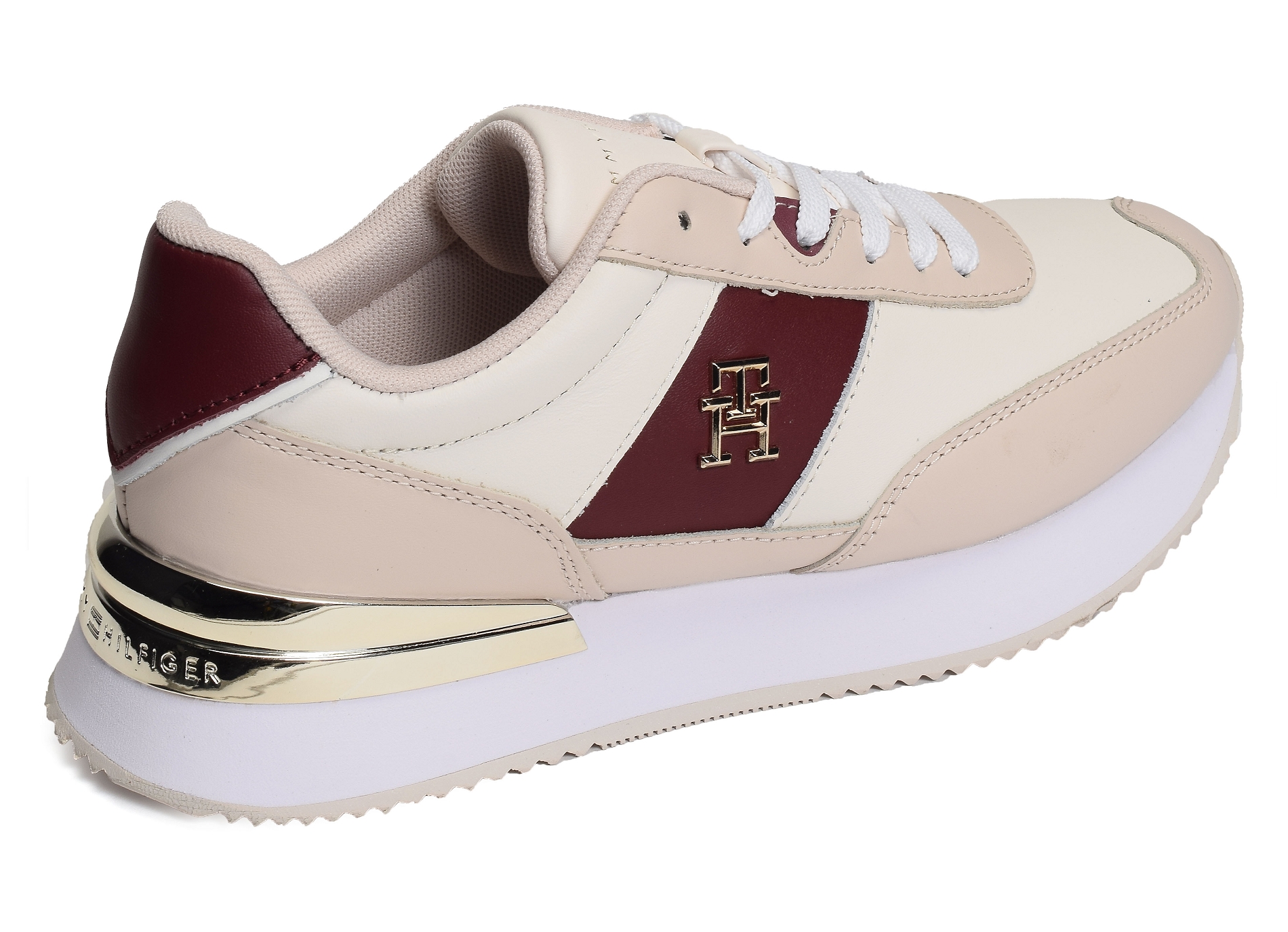 Th elevated feminine runner gld 7306 beige blanc