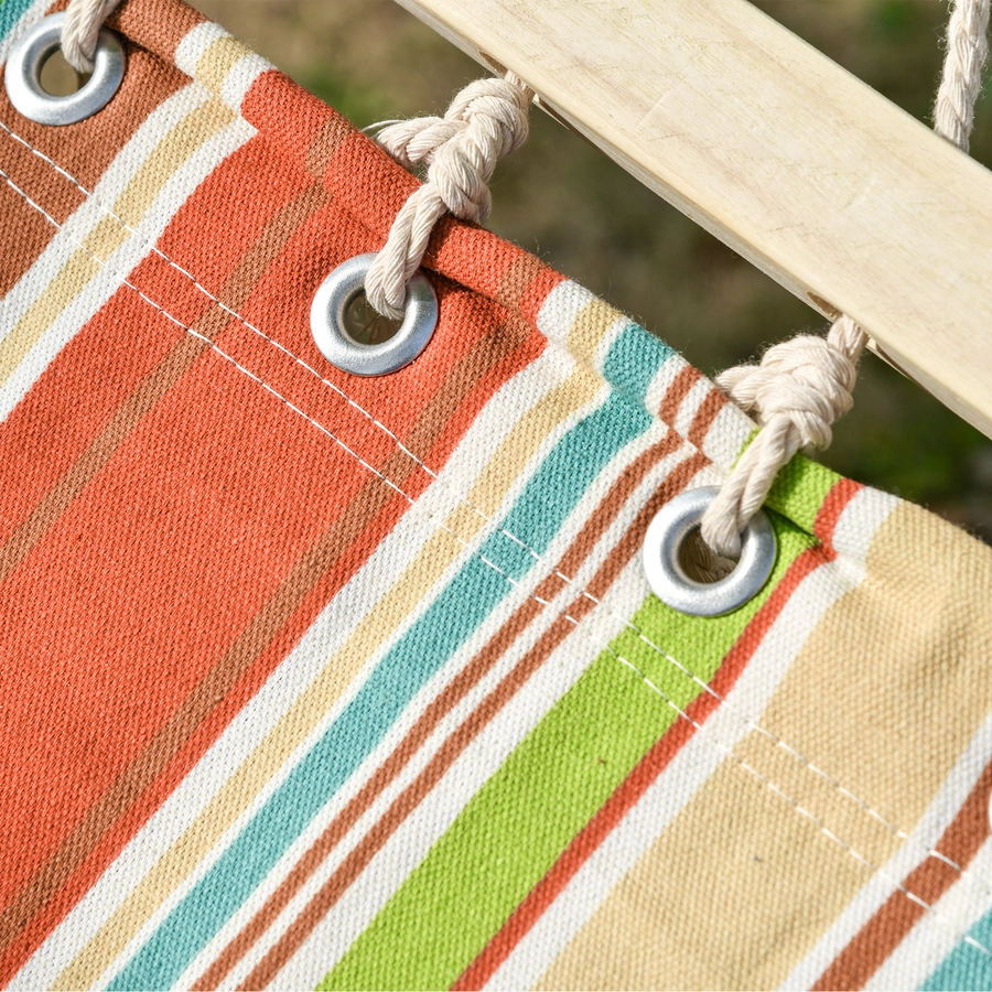 Outsunny Hängematte mit Kopfkissen bunt
