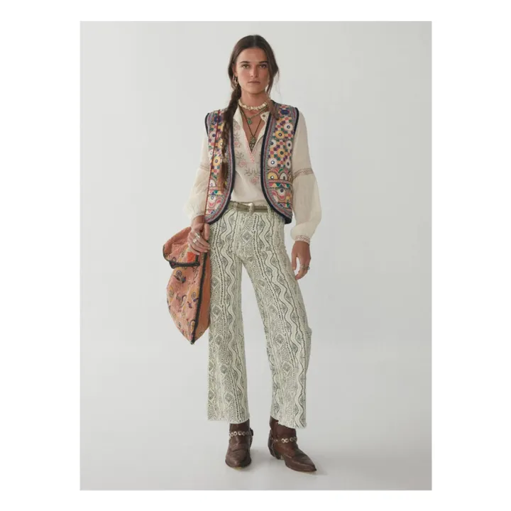 Maison Hotel Pantalon Ample Bleu | Bleu marine - Ecru