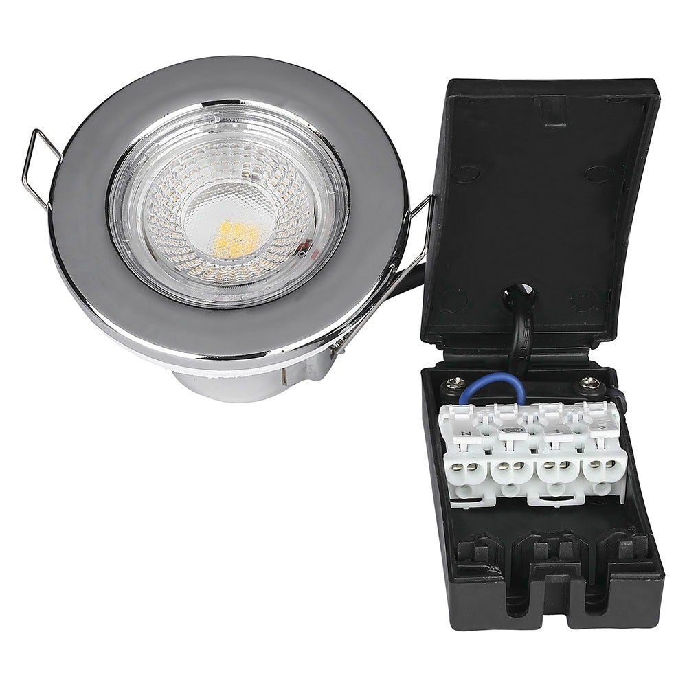 LED downlights - PRO Brandwerende Geïntegreerde - Samsung - IP65 - Chroom - 5 Watt - 500 Lumen - 6400K - 5 jaar