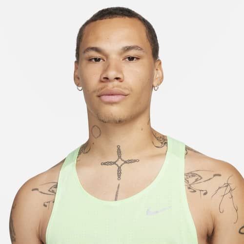 Nike Débardeur Dri-FIT Running - Vert/Argenté