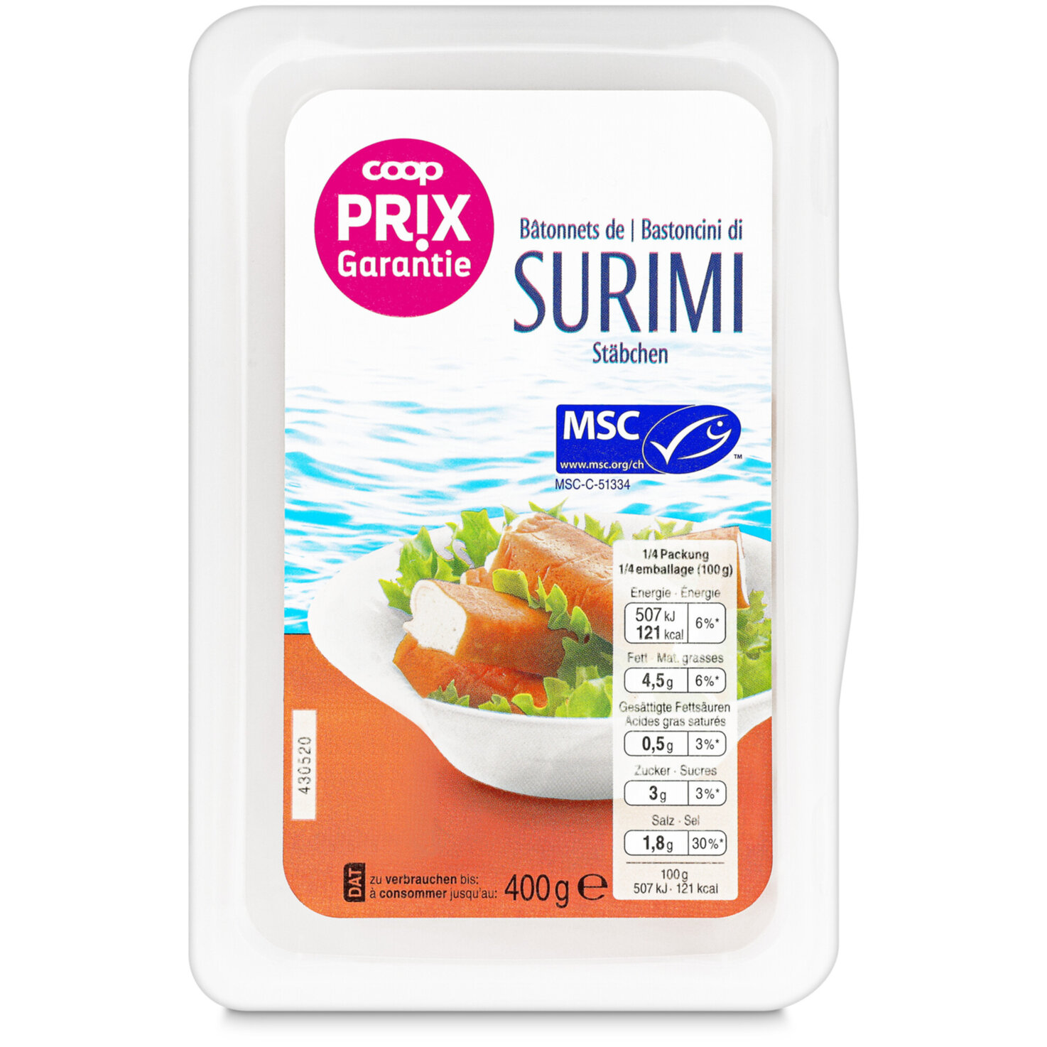 Prix Garantie MSC Surimi Stäbchen