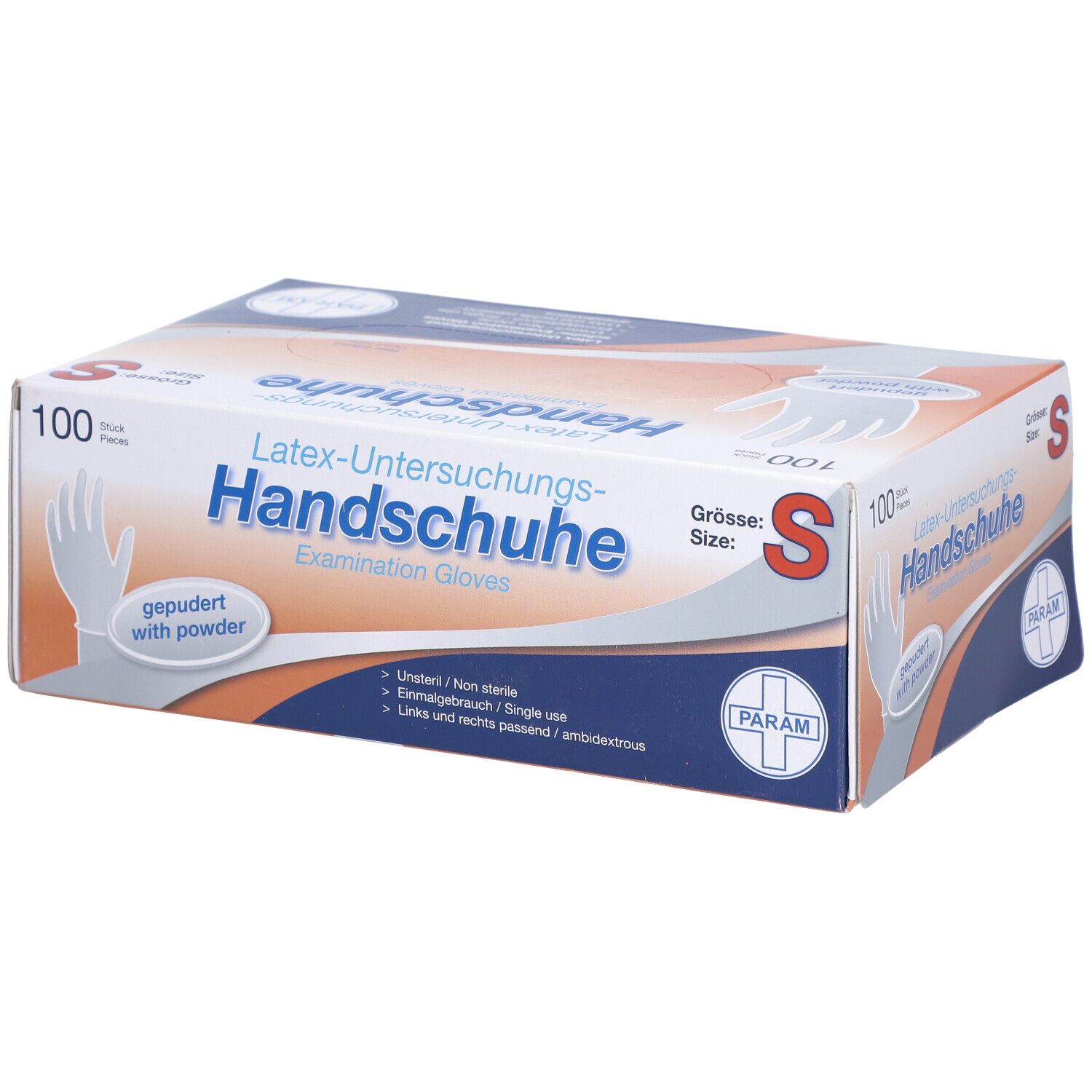 PARAM Einmalhandschuhe Latex Größe S gepudert