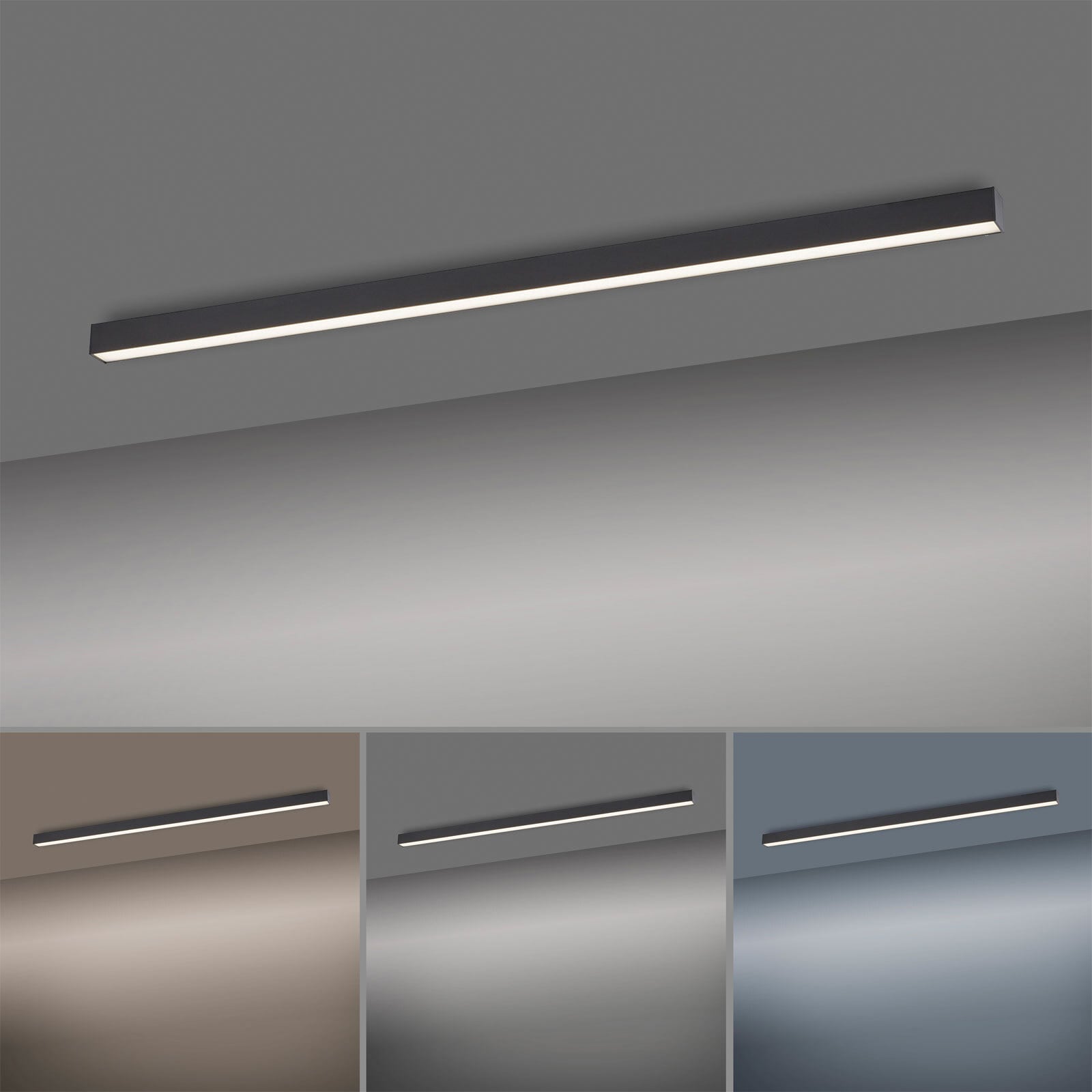 Paul Neuhaus LED Deckenlampe PURE-LINES 110 x 4 cm anthrazit