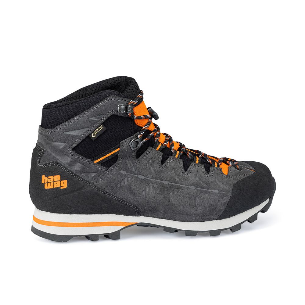 Hanwag MAKRA LIGHT GTX - Chaussures randonné Homme asphalt/orange
