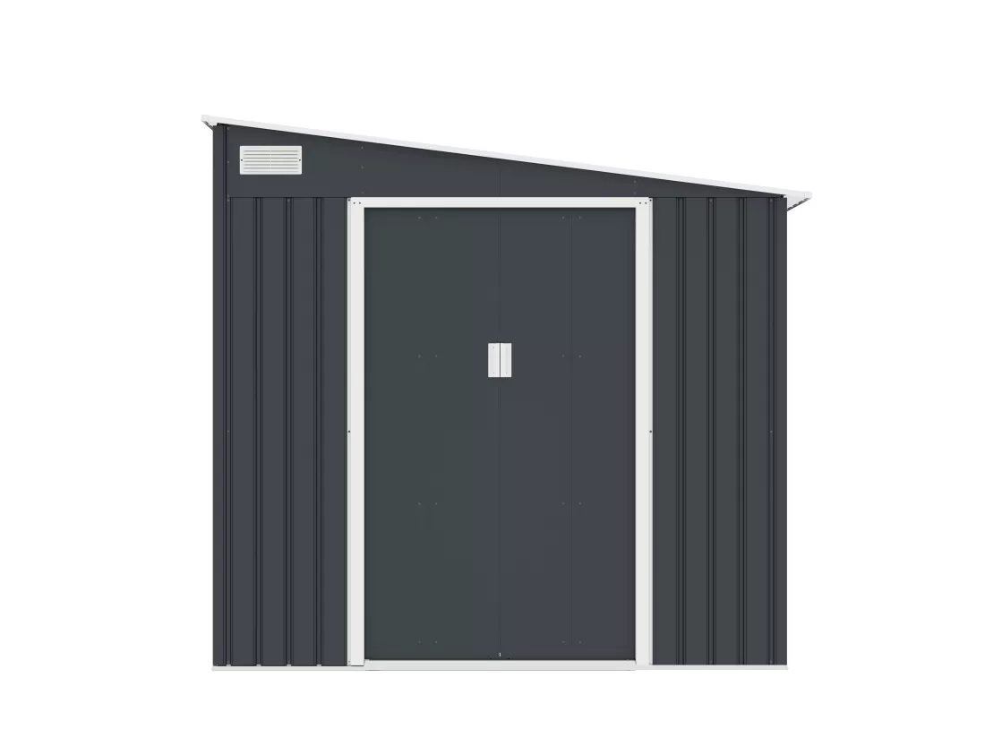 Abri de jardin métal adossé en acier galvanisé anthracite 5,49 m² - DAUSTIN