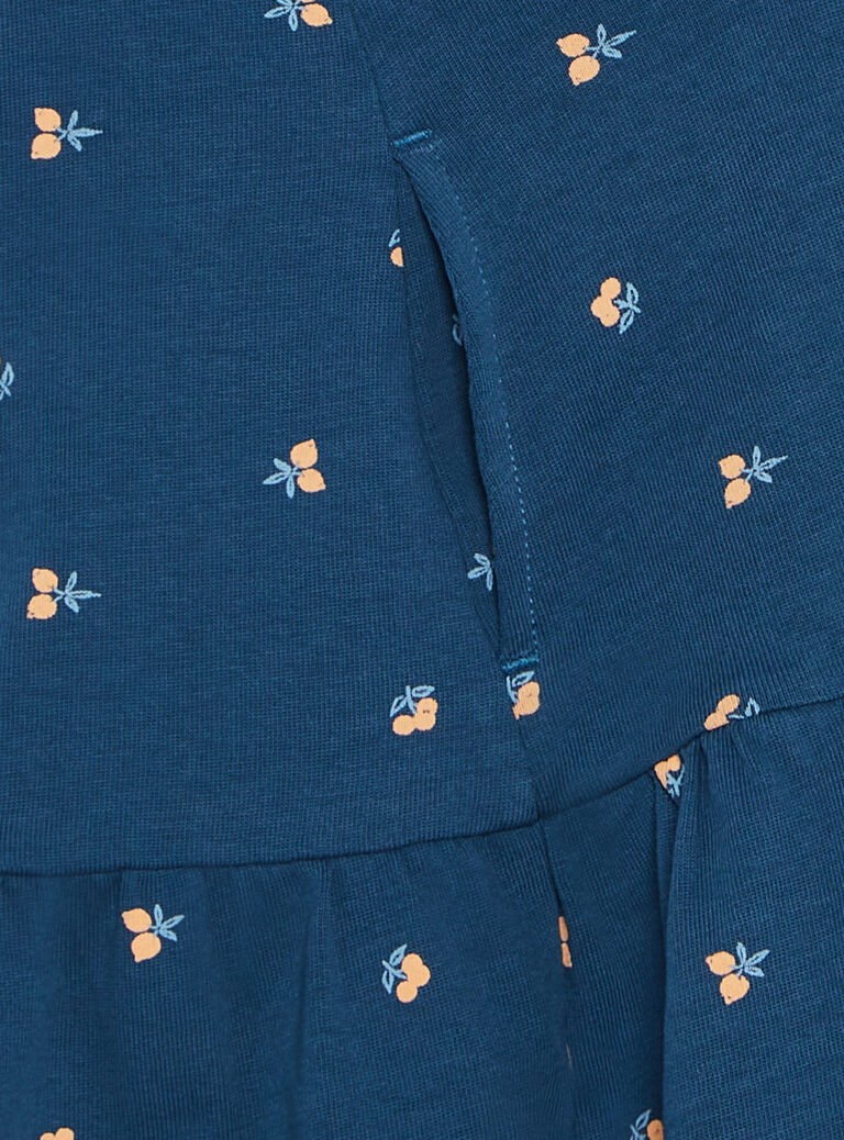 Robe bleu marine à imprimé clémentine