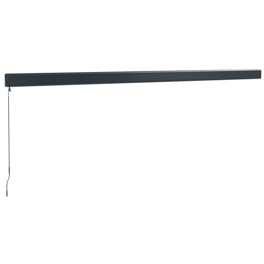 Auvent rétractable anthracite 5x3 m tissu et aluminium