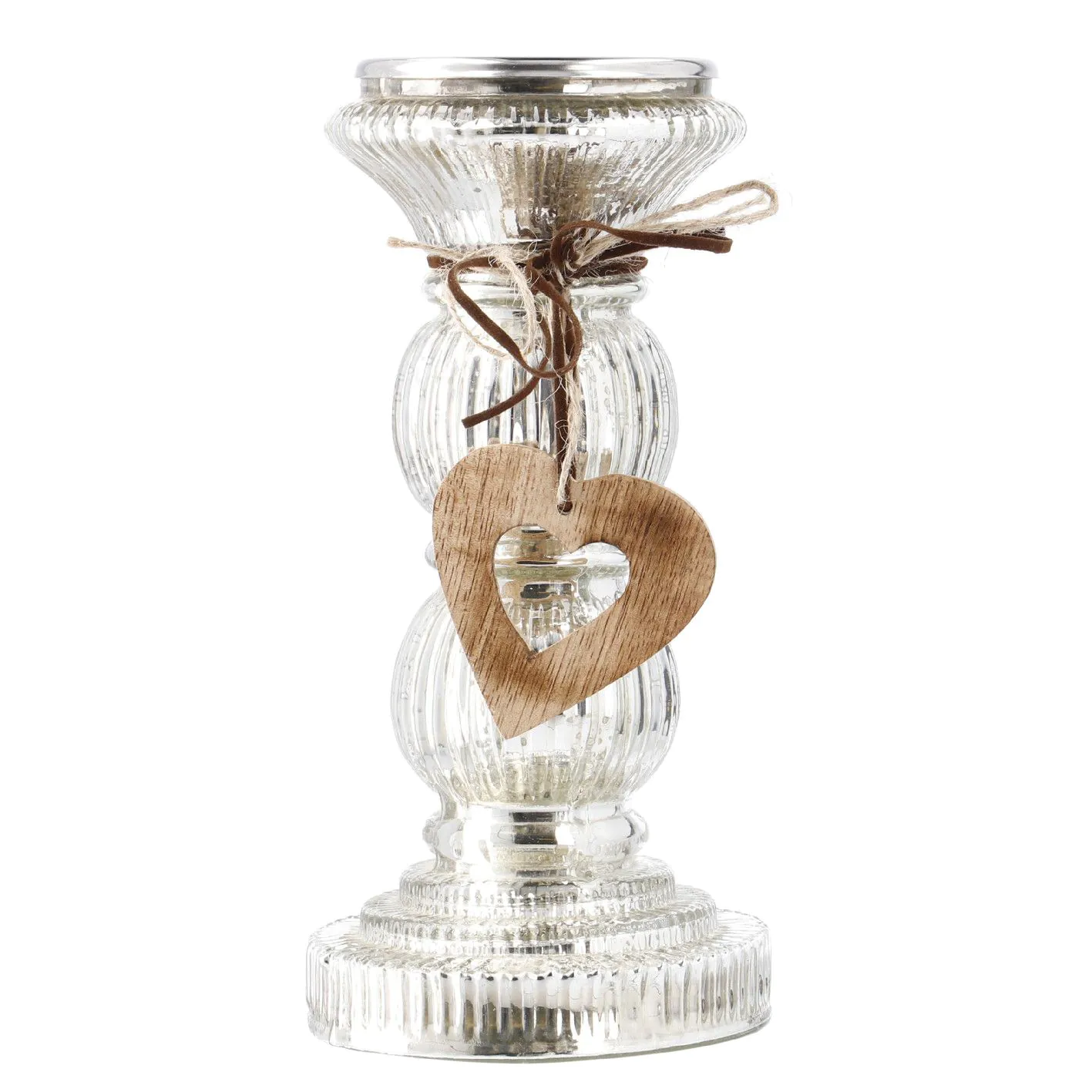 Kerzenständer Herz, silber, 23 cm