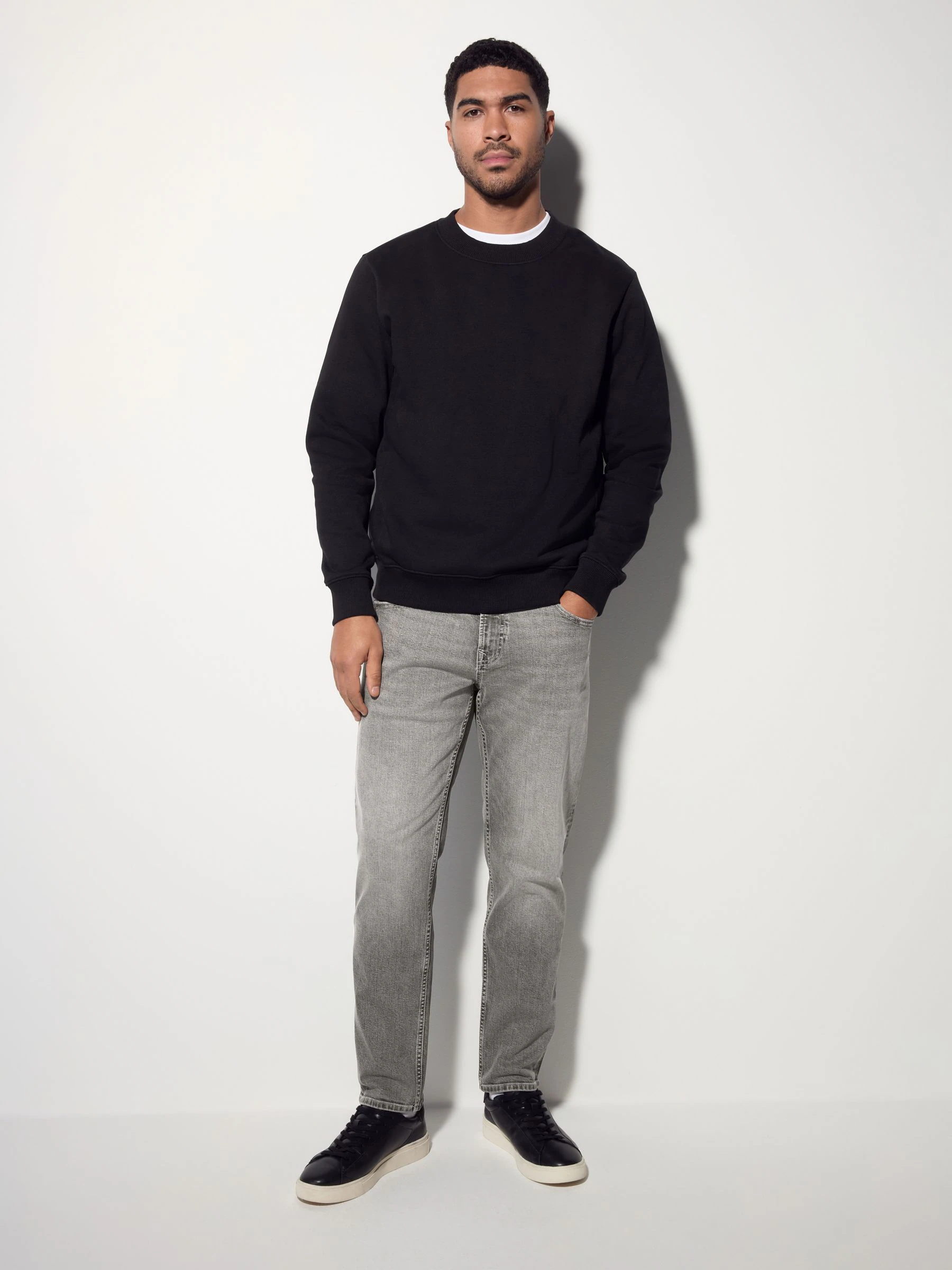 Mediumgrijs - Enkele - Slim fit klassieke stretchy jeans