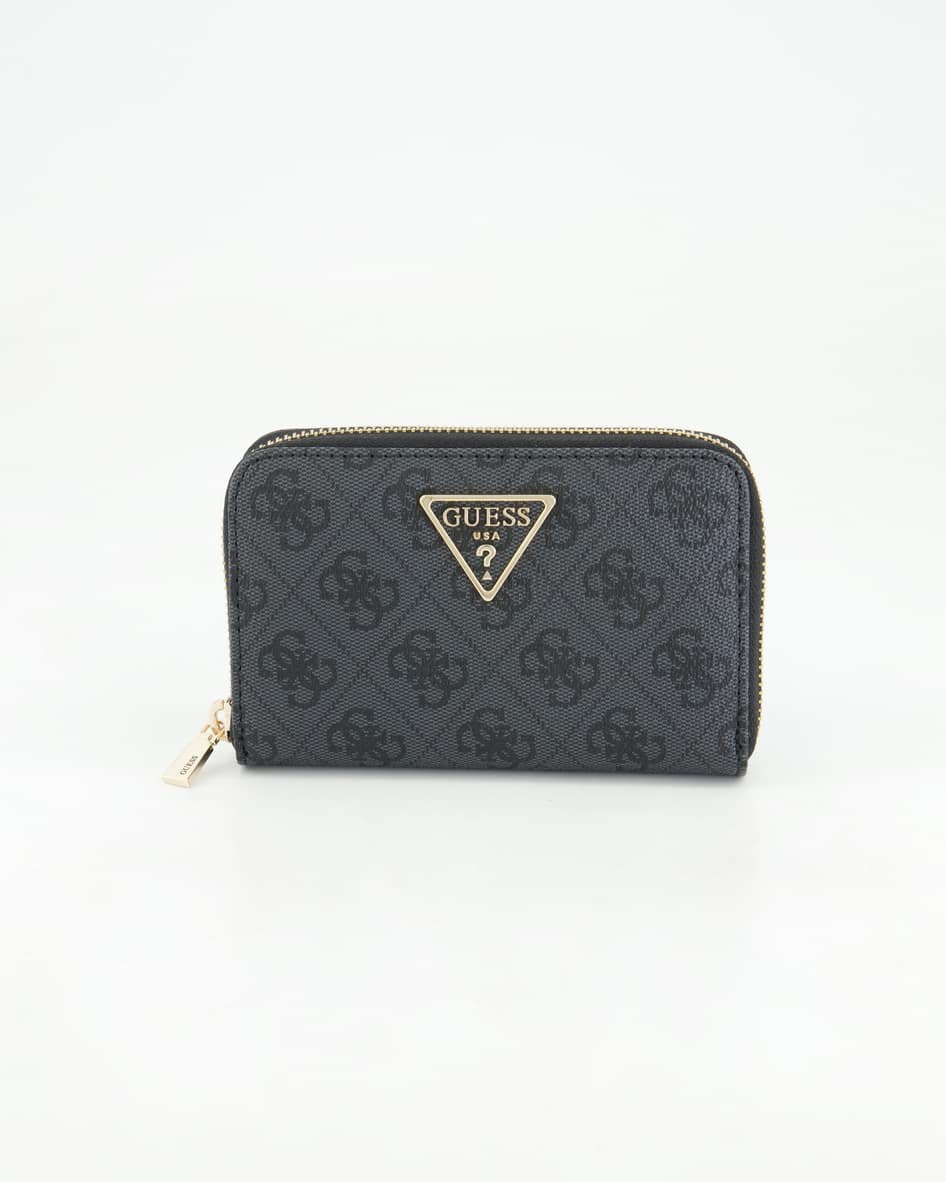 Guess Laurel SLG Medium Zip Around Portemonnaie in Grau