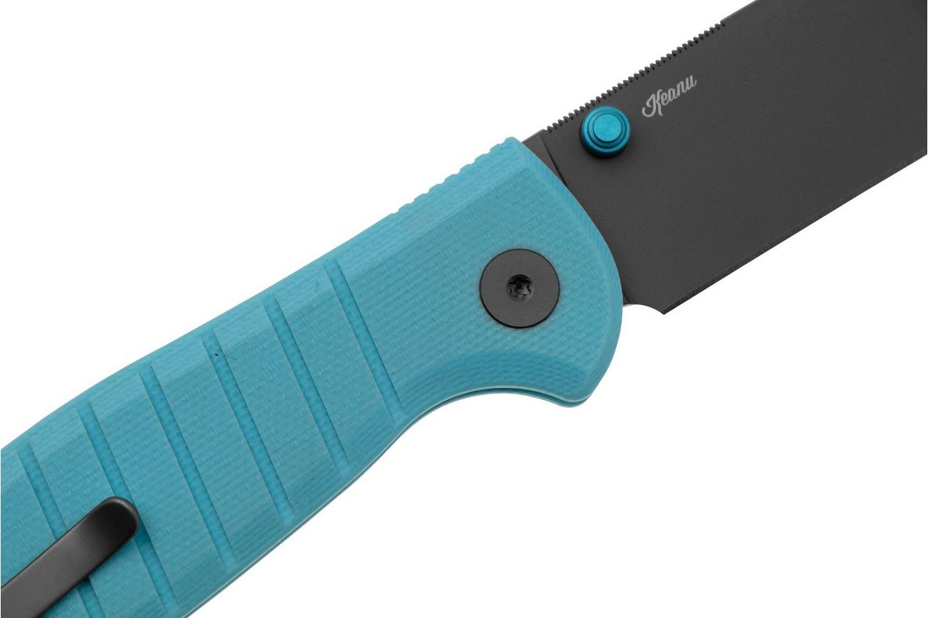 Bestechman Goodboy Jr BMK10D PVD D2, Blue G10 zakmes, Keanu design