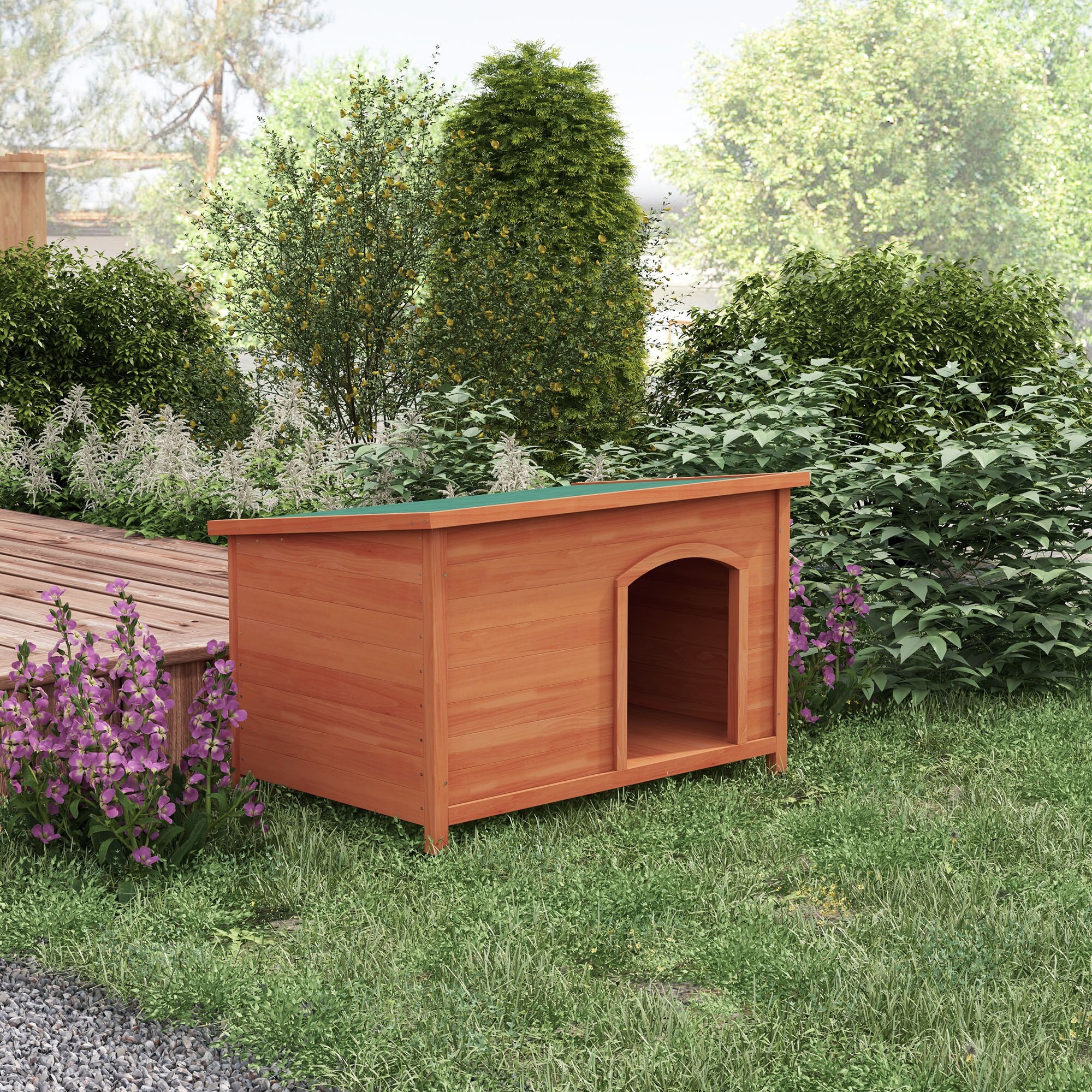 PawHut Hundehütte mit abnehmbarem Boden orange 100L x 65,5B x 68H cm
